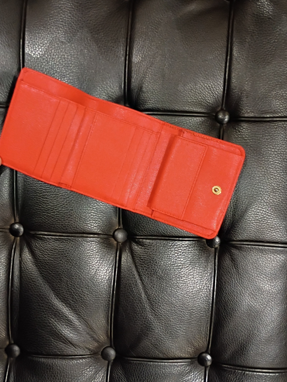 Furla Orange Saffiano Leather Fold Wallet - Picture 10 of 11
